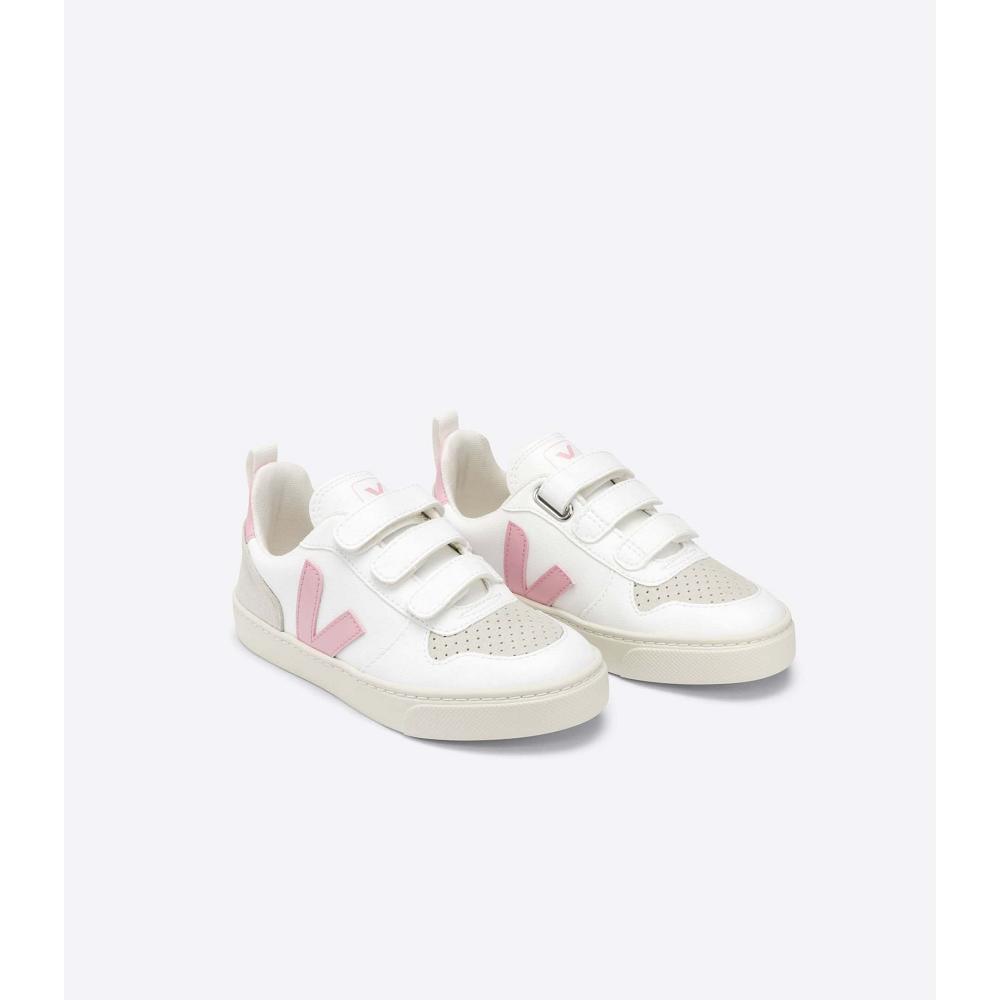 Veja V-10 STRAPS CWL Topanky Detske White/Pink | SK 801KOR